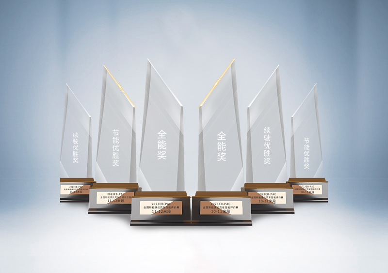 宇通10.5米和12米宇光造型純電動(dòng)公交車斬獲“全能獎(jiǎng)”“節(jié)能優(yōu)勝獎(jiǎng)”和“續(xù)駛優(yōu)勝獎(jiǎng)”全部六項(xiàng)大獎(jiǎng)——2023EB-PAC全國(guó)新能源公交車性能評(píng)價(jià)賽